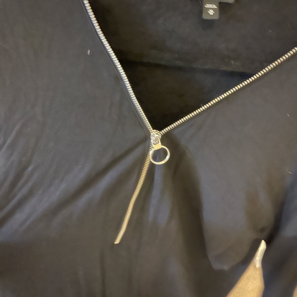 Express Black Women's Blouse with Zipper Detail - Picture 3 of 5